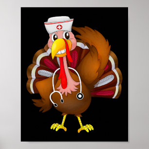 Thanksgiving Schrob Topjes Vrouw Turkije verpleegd Poster