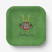 Thanksgiving Script Turkije Football veren groen Papieren Bordje (Voorkant)