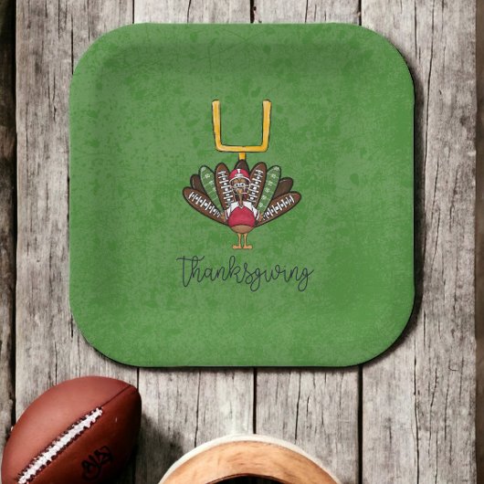 Thanksgiving Script Turkije Football veren groen Papieren Bordje
