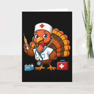 Thanksgiving-scrubtop vrouwen meisjes kalkoen verp kaart