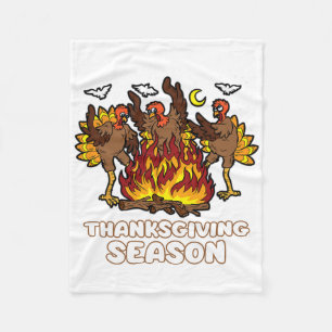 Thanksgiving Seizoen Funny Turkey Danser Herfst Au Fleece Deken