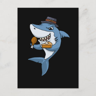 Thanksgiving Shark Gift Pumpkin Thanksgiving Briefkaart