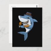 Thanksgiving Shark Gift Pumpkin Thanksgiving Briefkaart (Voorkant / Achterkant)