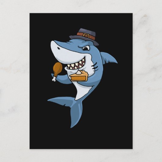 Thanksgiving Shark Gift Pumpkin Thanksgiving Briefkaart (Voorkant)