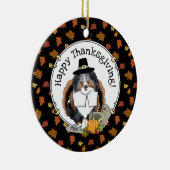 Thanksgiving Shetland Sheepdog (blue merle) Funny Keramisch Ornament (Rechts)