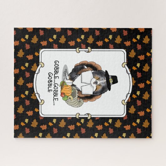 Thanksgiving Shetland Sheepdog (blue merle) Funny Legpuzzel (Horizontaal)