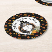 Thanksgiving Shetland Sheepdog (blue merle) Funny Ronde Kartonnen Onderzetter (Gebogen)