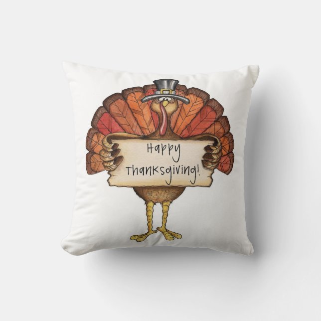 Thanksgiving Sierkussen/Turkije Kussen (Voorkant)
