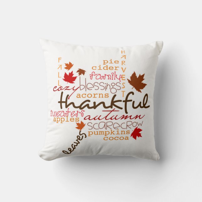 Thanksgiving Sierkussen/Typografie Kussen (Voorkant)