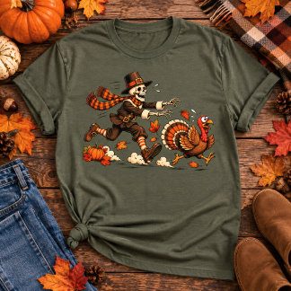 Thanksgiving Skelet Kalkoenjacht T-shirt