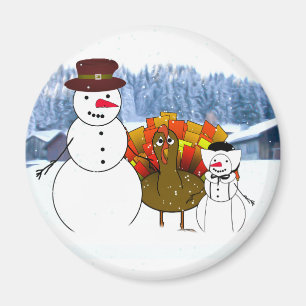 Thanksgiving Sneeuwmannen Magneet