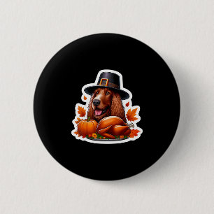 Thanksgiving Spinone Italiano Hondenbezitter Moede Ronde Button 5,7 Cm