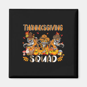 Thanksgiving Squad Leopard Drie Herfst Tigers Wear Magneet