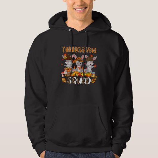 Thanksgiving Squad Leopard Three Fall Rabbits Wear Hoodie (Voorkant)