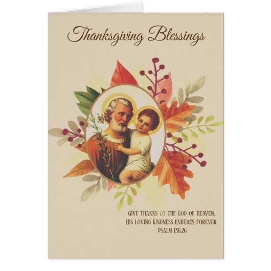 Thanksgiving St Joseph vintage religieux Jésus (Devant)