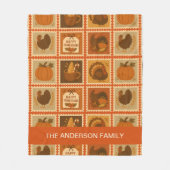 Thanksgiving Stamp Collage Gezellig Fleece Deken (Voorkant)