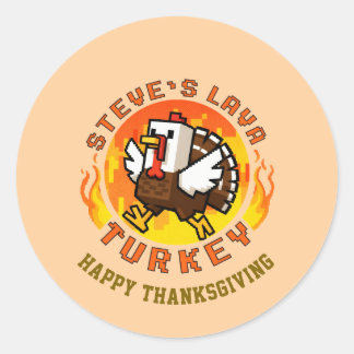 Thanksgiving Steve's Lava Turkey Plate Ronde Sticker