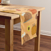 Thanksgiving Sticker Pattern Korte Tafelloper (Voorbeeld)