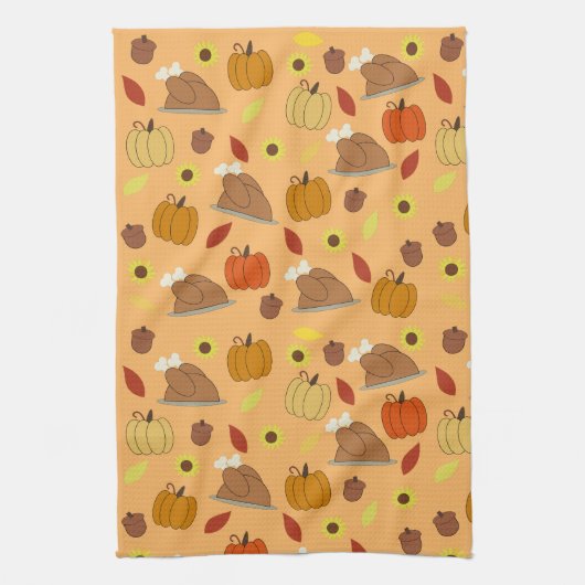 Thanksgiving Sticker Pattern Theedoek (Verticaal)