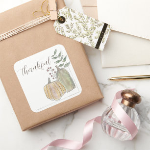 Thanksgiving Sticker Vierkant Dankbaar
