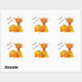 Thanksgiving Stickers/Happy Thanksgiving Ronde Sticker (Vel)