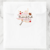 Thanksgiving Stickers/Typografie Ronde Sticker (Tas)