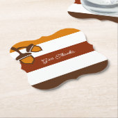 Thanksgiving Strepen en eikels Kartonnen Onderzetters (Gekanteld)