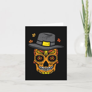 Thanksgiving Suiker Schedel Pelgrim Herfst Mexicaa Kaart
