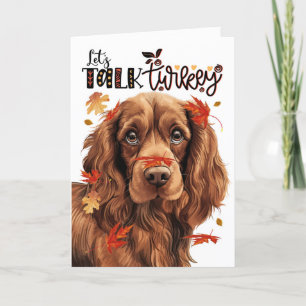 Thanksgiving Sussex Spaniel Laten we Turkije prate Feestdagen Kaart