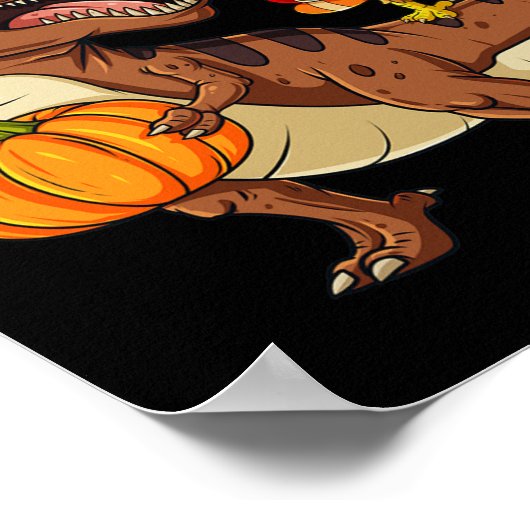 Thanksgiving T Rex Dabbing Turkije Leuke Jongens M Poster (Hoek)