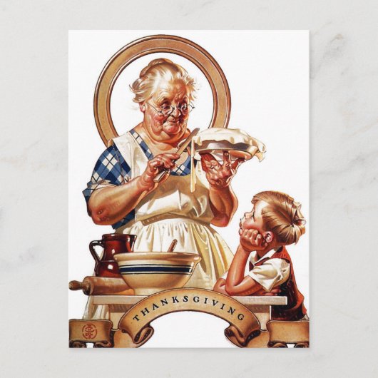 Thanksgiving taart maken feestdagenkaart (Voorkant)