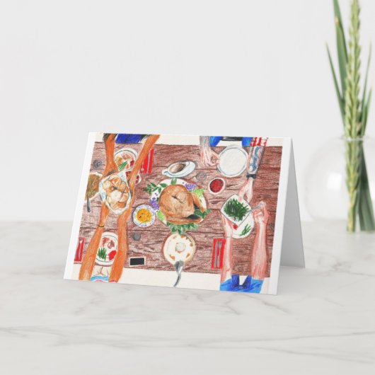 Thanksgiving tabel feestdagen kaart (Voorkant)
