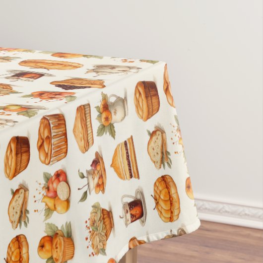 Thanksgiving Tablecloth Decor – Bread, Pie & Coffe Tafelkleed (Voorbeeld)