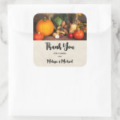 Thanksgiving Tafel Bounful Harvest Dank u wel Vierkante Sticker (Tas)