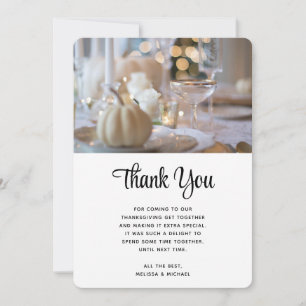 Thanksgiving tafel elegante plaats instelling foto bedankkaart