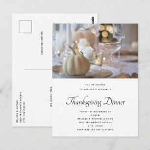 Thanksgiving tafel elegante plaats instelling foto briefkaart