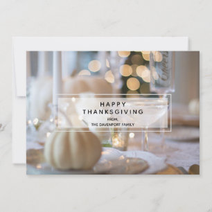 Thanksgiving tafel elegante plaats instelling foto feestdagenkaart