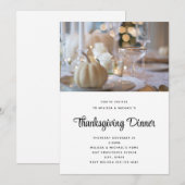 Thanksgiving tafel elegante plaats instelling foto kaart (Voorkant / Achterkant)