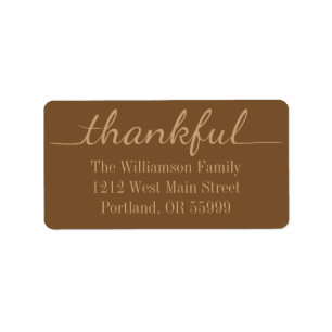 Thanksgiving Thankful custom adresetiketten Etiket