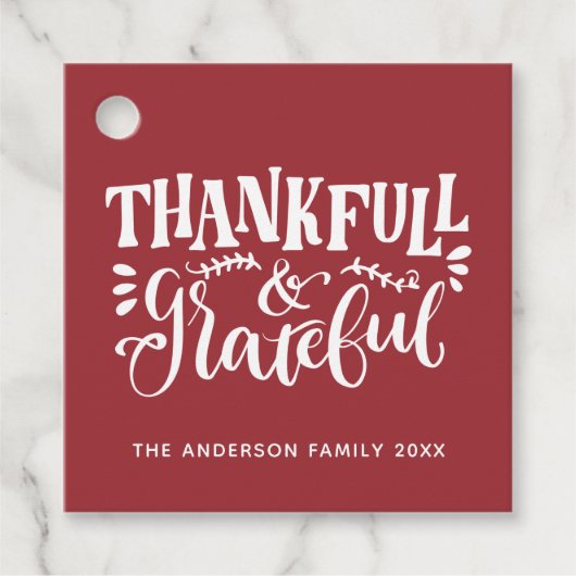 Thanksgiving Thankful & Grateful Herfst Harvest Bedankjes Labels (Voorkant)