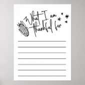 Thanksgiving Thankful Gratitude Activité Poster (Devant)