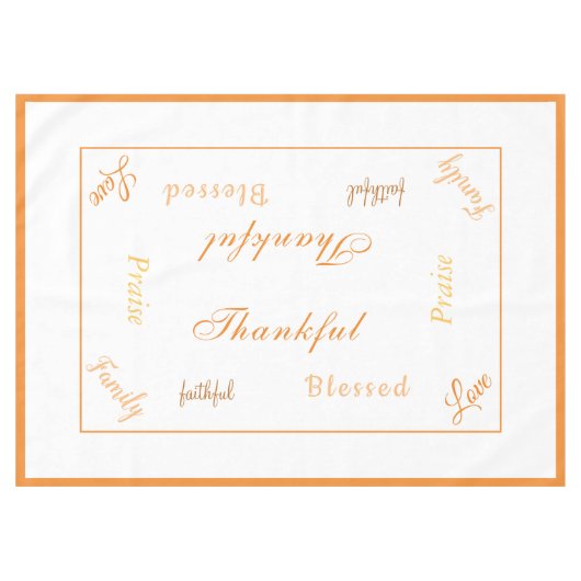 Thanksgiving Thankful Tablecloth Tafelkleed (Voorkant (Horizontaal))