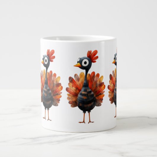 Thanksgiving Thema met Turkije Extra Grote Beker (Voorkant)