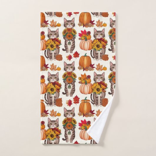 Thanksgiving thema voor kattenliefhebbers handdoek (Handdoek)