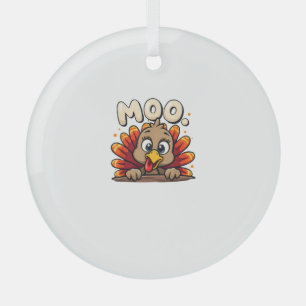 Thanksgiving Tijd Turkije Moo Grappige Thanksgivin Glas Ornament