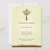 Thanksgiving Tree Dinner Party Invitation (Devant)