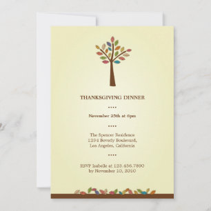 Thanksgiving Tree Dinner Party Invitation