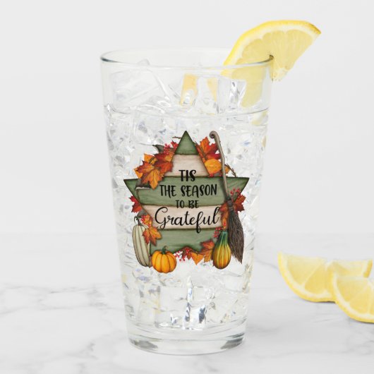 Thanksgiving Trendy Mooi Herfst Collectie Glas (Achterkant ijs)