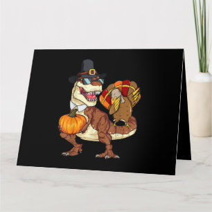 Thanksgiving TRex Dinosaur Dabbing Turkije Pompoen Kaart
