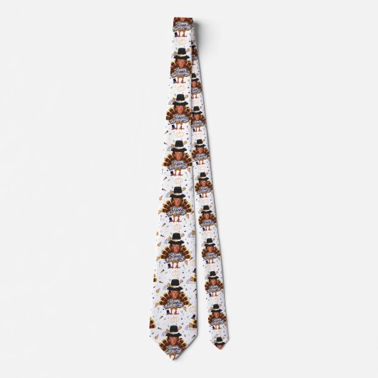 thanksgiving trump turkey mens necktie cravate (Devant)